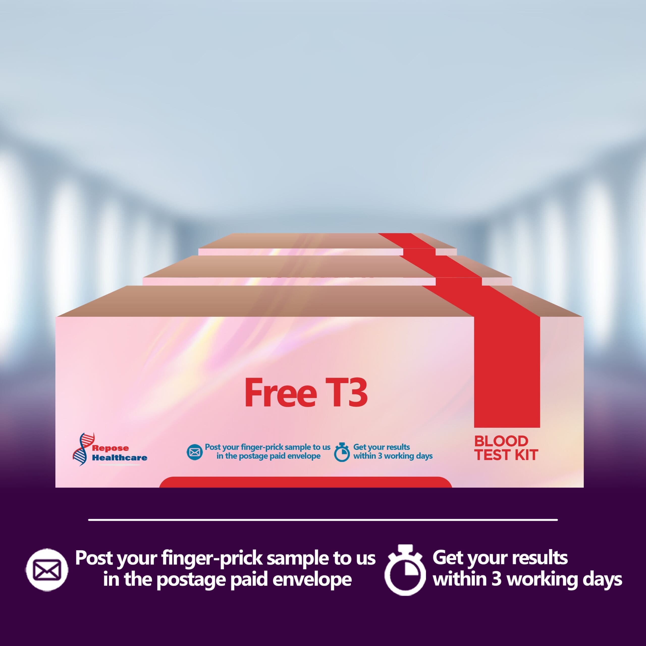 Product image: Free T3 Test kit – at-home thyroid blood test UK